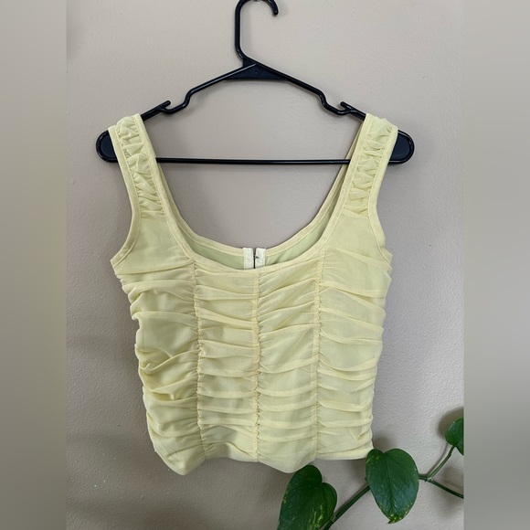 Yellow Ruched Corset Top - Picture 2 of 2